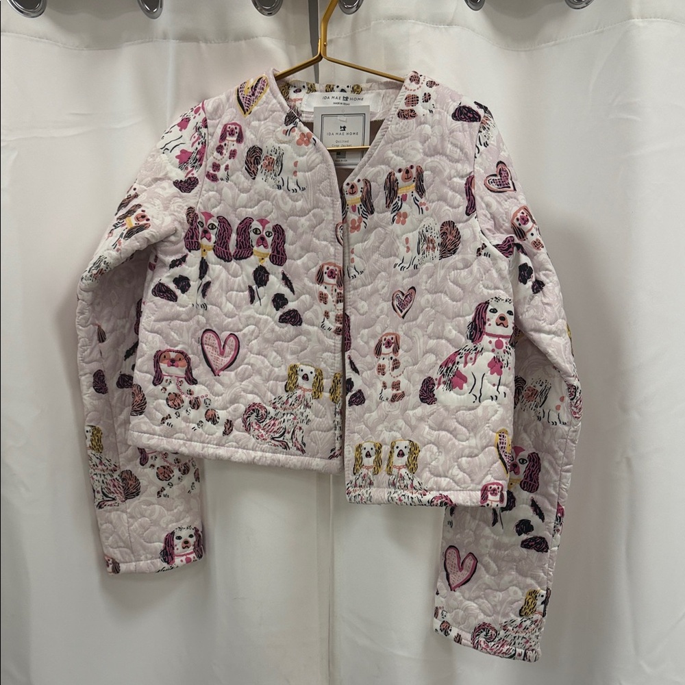 Women's Quilted Jacket with Dog Print